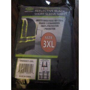 Forester Men's Class 1 Reflective Black Short Sleeve Safety T-Shirt 3XL